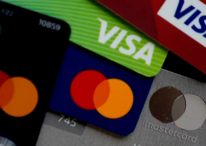 Several VISA and MASTER credit cards are shown in Buffalo Grove, Ill., Feb. 8, 2024. (AP Photo/Nam Y. Huh, File)