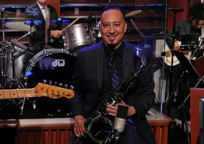 This image released by Disney shows Cleto Escobedo on the set of “Jimmy Kimmel Live!” in March 2025. (Randy Holmes/Disney via AP)