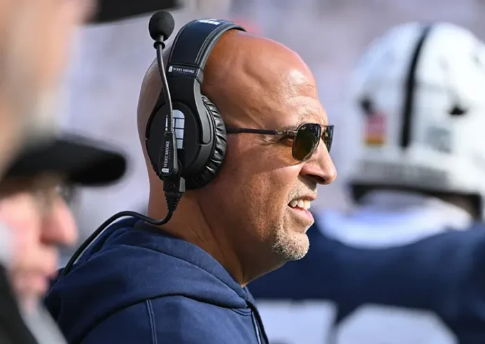 Penn State head coach James Franklin watches the action against Northwestern during the second quarter of an NCAA college football game, Saturday, Oct. 11, 2025, in State College, Pa. (AP Photo/Barry Reeger,File)