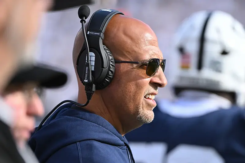 Penn State head coach James Franklin watches the action against Northwestern during the second quarter of an NCAA college football game, Saturday, Oct. 11, 2025, in State College, Pa. (AP Photo/Barry Reeger,File)
