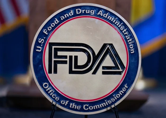 The Food and Drug Administration seal is seen at the Hubert Humphrey Building Auditorium in Washington, April 22, 2025. (AP Photo/Jose Luis Magana, File)