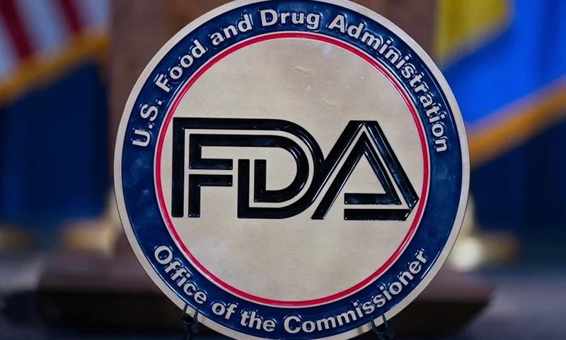 The Food and Drug Administration seal is seen at the Hubert Humphrey Building Auditorium in Washington, April 22, 2025. (AP Photo/Jose Luis Magana, File)