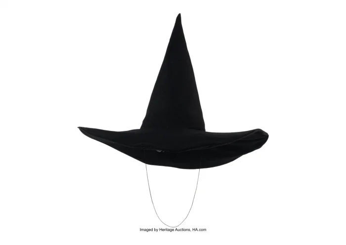 This image released by Heritage Auctions shows the hat worn by Margaret Hamilton in “The Wizard of Oz.” (Heritage Auctions via AP) Margaret Hamilton