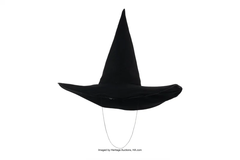 This image released by Heritage Auctions shows the hat worn by Margaret Hamilton in “The Wizard of Oz.” (Heritage Auctions via AP) Margaret Hamilton