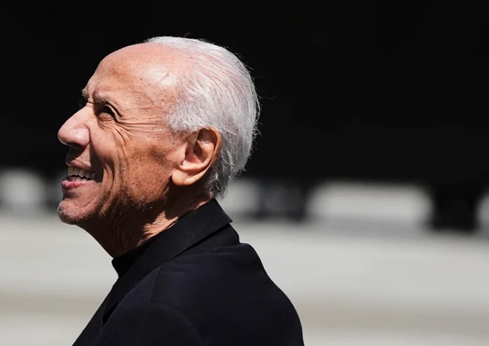 Former NBA basketball player and coach Lenny Wilkens smiles before his statue unveiling event outside Climate Pledge Arena, June 28, 2025, in Seattle. (AP Photo/Lindsey Wasson, File)