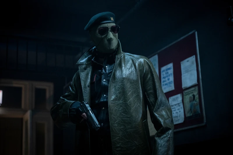 Lee Pace in “The Running Man.” (Ross Ferguson/Paramount Pictures via AP)