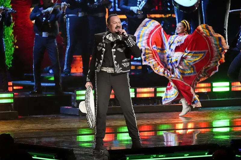 Pepe Aguilar performs “El Chihualteco” and “El Fuereno” during the 2025 Latin Grammys on Thursday, Nov. 13, 2025, at MGM Grand in Las Vegas. (AP Photo/Chris Pizzello)