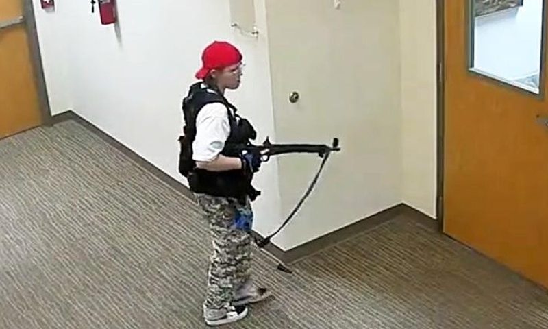 A screengrab of video for Audrey Hale during the horrific shooting at The Covenant School on March 27th, 2023. Photo via X @truecrimeupdates