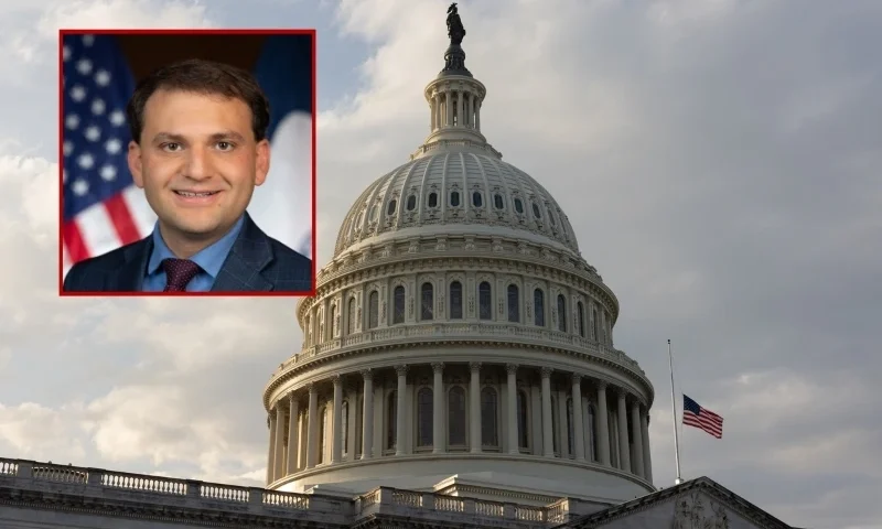 (Background) The U.S. Capitol is seen on the 40th day of a government shutdown on November 9, 2025 in Washington, DC. (Anna Rose Layden/Getty Images) / (L) Photo of Wyoming Secretary of State Chuck Gray via the Wyoming Secretary of State’s Office.