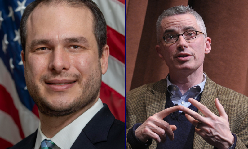 (L) City Councilman James Solomon. (Photo via: jerseycitynj.gov) / (R) NEW YORK, NY - MARCH 21: Film subject, former NJ Governor Jim McGreevey takes part in a Q&A following the the New York premiere of the HBO documentary Fall to Grace at Time Warner Center Screening Room on March 21, 2013 in New York City. (Photo by Michael Loccisano/Getty Images for HBO)