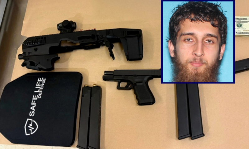 University Student Luqmaan Khan and his possessions. (Photos: New Castle County Police)