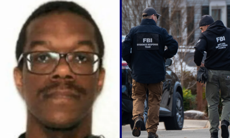 (L) Brian Cole (Photo via: FBI) / (R) WOODBRIDGE, VIRGINIA - DECEMBER 4: FBI agents gather in front of the home of suspected January 6th, 2021 pipe bomber on December 4, 2025 in Woodbridge, Virginia. Federal agents have arrested a suspect identified as Brian Cole they are alleging placed two pipe bombs, which never exploded, the night before the January 6th, 2021 U.S. Capitol attack. (Photo by Andrew Leyden/Getty Images)