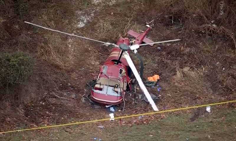 One of the two helicopters that crashed in New Jersey on Sunday - Via X