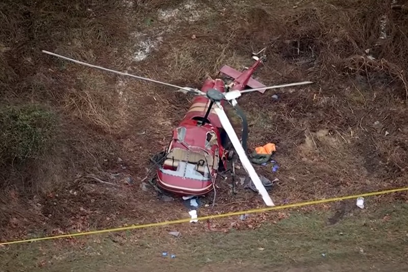 One of the two helicopters that crashed in New Jersey on Sunday - Via X