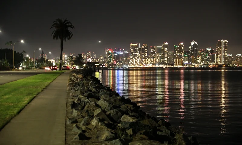 SAN DIEGO, CA - NOVEMBER 21: A general view of the San Diego skyline before an imposed curfew on November 21, 2020 in San Diego, California. California Governor Gavin Newsom has imposed a curfew, starting at 10 pm on Saturday evening, on several California counties due to an increase of COVID-19 infection rates around the state. (Photo by Sandy Huffaker/Getty Images)