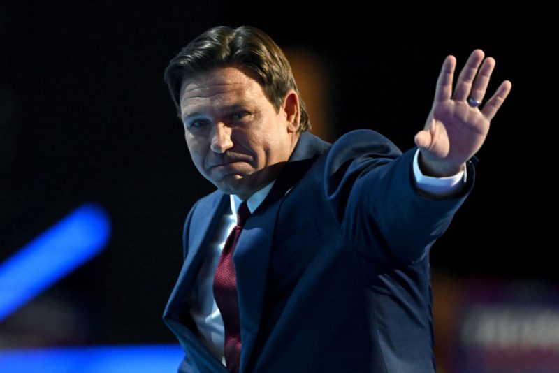 MILWAUKEE, WISCONSIN - JULY 16: Florida Gov. Ron DeSantis waves to the crowd after speaking on the second day of the Republican National Convention at the Fiserv Forum on July 16, 2024 in Milwaukee, Wisconsin. Delegates, politicians, and the Republican faithful are in Milwaukee for the annual convention, concluding with former President Donald Trump accepting his party's presidential nomination. The RNC takes place from July 15-18. (Photo by Leon Neal/Getty Images)