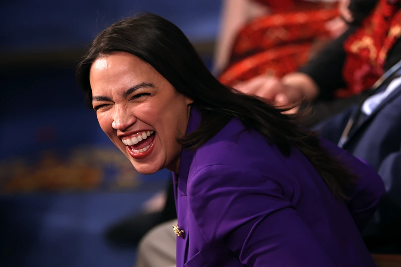 WASHINGTON, DC - JANUARY 03: U.S. Rep. Alexandria Ocasio-Cortez (D-NY) arrives for the first day of the 119th Congress in the House Chamber of the U.S. Capitol Building on January 03, 2025 in Washington, DC. Rep. Mike Johnson (R-LA) is working to retain the Speakership in the face of opposition within his own party as the 119th Congress holds its first session to vote for a new Speaker of the House. (Photo by Win McNamee/Getty Images)