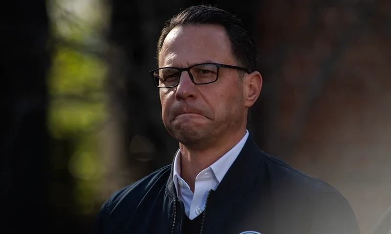 HARRISBURG, PENNSYLVANIA - APRIL 13: Pennsylvania Gov. Josh Shapiro speaks during a press conference outside of the Governor's Mansion after a portion of the property was damaged in an arson fire on April 13, 2025 in Harrisburg, Pennsylvania. Shapiro and his family escaped unharmed and police have a suspect, Cody Balmer, in custody. (Photo by Matthew Hatcher/Getty Images)