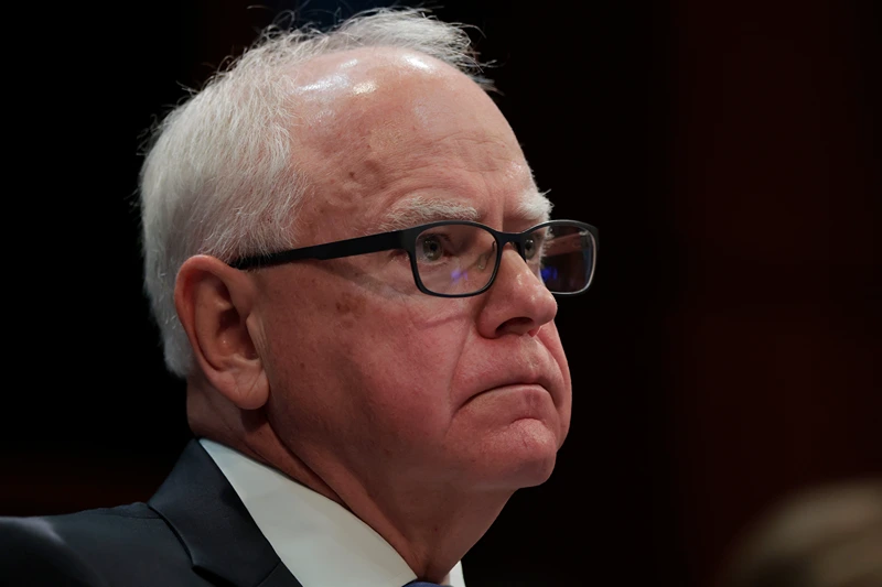 WASHINGTON, DC - JUNE 12: Minnesota Gov. Tim Walz listens during a hearing with the House Oversight and Accountability Committee at the U.S. Capitol on June 12, 2025 in Washington, DC. The committee held the hearing titled "A Hearing with Sanctuary State Governors" and questioned governors about their state immigration policies. (Photo by Anna Moneymaker/Getty Images)
