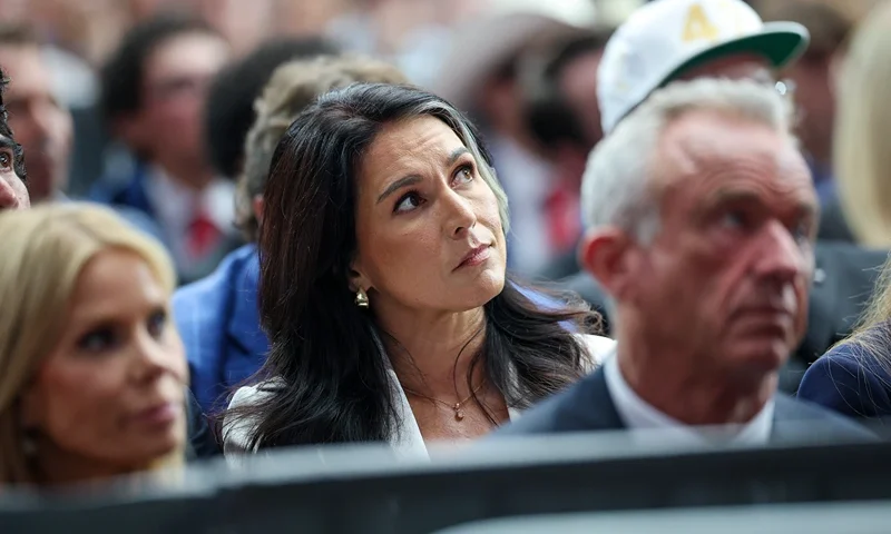 GLENDALE, ARIZONA - SEPTEMBER 21: Director of National Intelligence Tulsi Gabbard attends the memorial service for political activist Charlie Kirk at State Farm Stadium on September 21, 2025 in Glendale, Arizona. Kirk, the CEO and co-founder of Turning Point USA, was shot and killed on September 10th while speaking at an event during his "American Comeback Tour" at Utah Valley University. (Photo by Win McNamee/Getty Images)