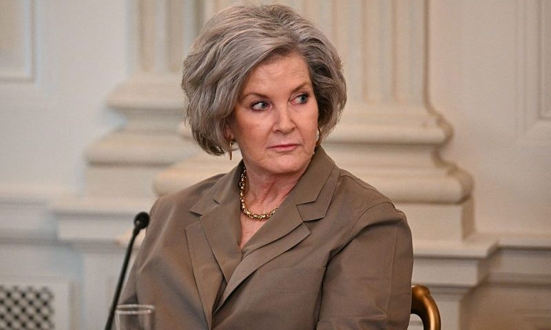 White House Chief of Staff Susie Wiles attends a roundtable about Antifa in the State Dining Room of the White House in Washington, DC, on October 8, 2025. (Photo by Jim WATSON / AFP) (Photo by JIM WATSON/AFP via Getty Images)