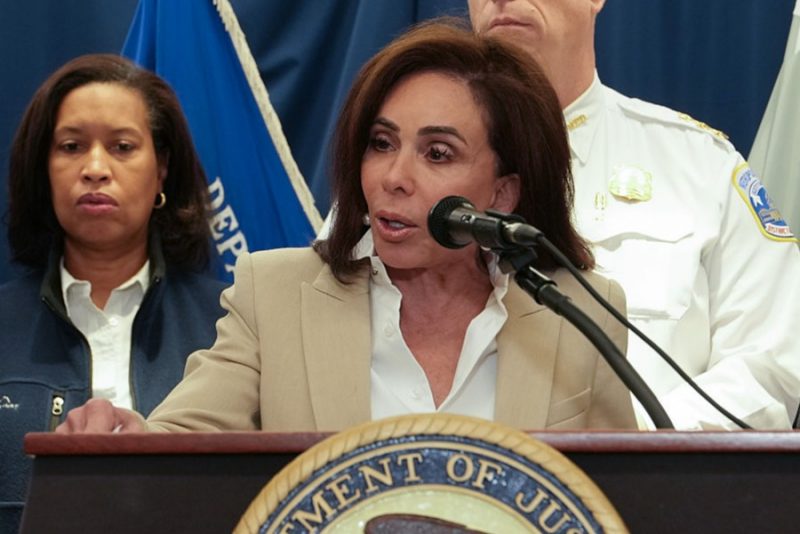 WASHINGTON, DC - NOVEMBER 27: US Attorney for the District of Columbia Jeanine Pirro speaks to the press as D.C. Mayor Muriel Bowser (L), looks on during a conference regarding the shooting of two West Virginia National Guard soldiers on November 27, 2025 in Washington, DC. Two members of the West Virginia National Guard were shot blocks from the White House in what authorities are calling a targeted shooting. (Photo by Andrew Leyden/Getty Images)