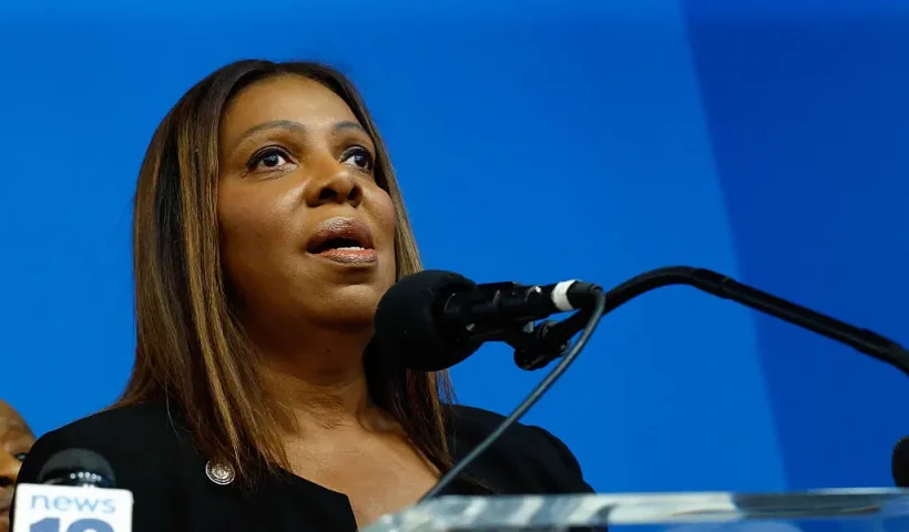 New York Attorney General Letitia James speaks during the National Action Network (NAN) Annual Thanksgiving Feeding event in Harlem, New York City, on Thanksgiving Day, November 27, 2025. (Photo by kena betancur / AFP via Getty Images)