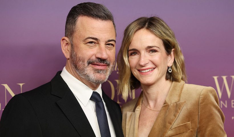 US comedian Jimmy Kimmel and his wife US writer/producer Molly McNeary attend The Hollywood Reporter's Annual Women in Entertainment Gala at the Beverly Hills Hotel in Beverly Hills, California on December 3, 2025. (Photo by Michael Tran / AFP via Getty Images)