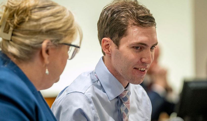 PROVO, UT - DECEMBER 11: Tyler Robinson, accused of fatally shooting Charlie Kirk, speaks to his attorney Kathryn Nester (L), during a hearing in Fourth District Court on December 11, 2025 in Provo, Utah. Prosecutors have charged Tyler Robinson with aggravated murder and plan to seek the death penalty. (Photo by Rick Egan-Pool/Getty Images)