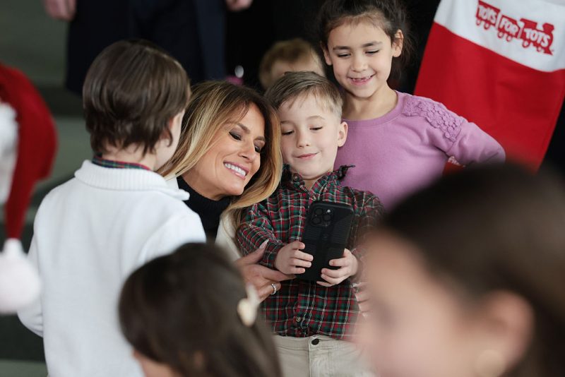 First Lady Melania attends Toys for Tots Charity Drive, sharing gifts and smiles with underprivileged children