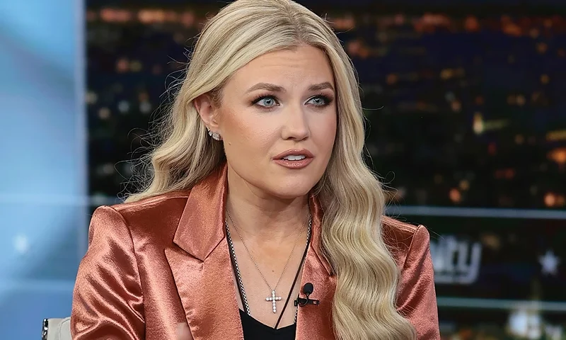 NEW YORK, NEW YORK - DECEMBER 08: Erika Kirk discusses the newly released book "Stop, In The Name of God: Why Honoring The Sabbath Will Transform Your Life" on "Hannity" at Fox News Channel Studios on December 08, 2025 in New York City. (Photo by Dimitrios Kambouris/Getty Images)