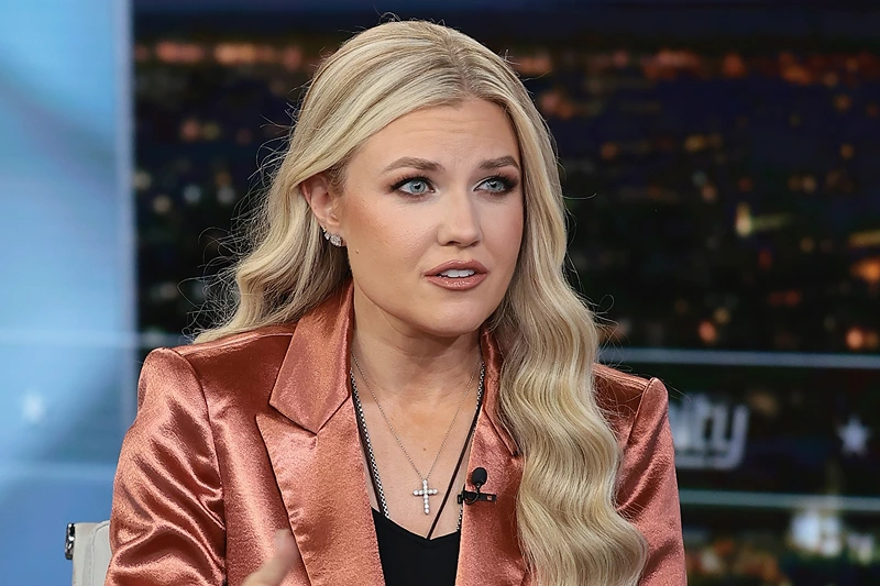 NEW YORK, NEW YORK - DECEMBER 08: Erika Kirk discusses the newly released book "Stop, In The Name of God: Why Honoring The Sabbath Will Transform Your Life" on "Hannity" at Fox News Channel Studios on December 08, 2025 in New York City. (Photo by Dimitrios Kambouris/Getty Images)