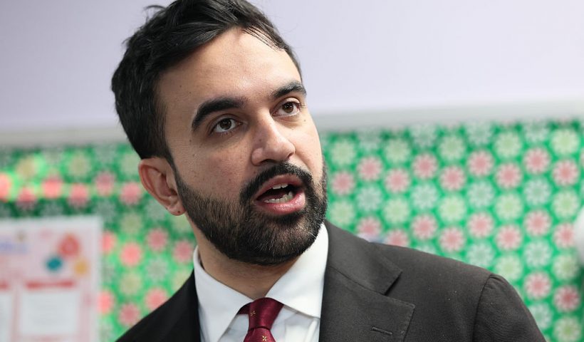 NEW YORK, NEW YORK - DECEMBER 11: New York City Mayor-elect Zohran Mamdani speaks during a press briefing at Little Scholars on December 11, 2025 in New York City. Mamdani visited a school and met with educators to speak about the importance of his campaign promise of Universal Child Care after meeting with business leaders to discuss how to fund the child care plan. (Photo by Michael M. Santiago/Getty Images)