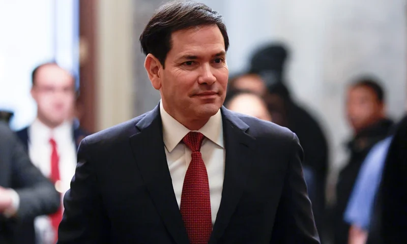 WASHINGTON, DC - DECEMBER 16: U.S. Secretary of State Marco Rubio arrives for a closed door meeting with lawmakers on Capitol Hill on December 16, 2025 in Washington, DC. Rubio and U.S. Secretary of War Pete Hegseth are headed back to Capitol Hill to speak with lawmakers as questions mount about strikes carried out by the U.S. military on suspected drug boats out of Venezuela ordered by the Trump Administration. (Photo by Heather Diehl/Getty Images)