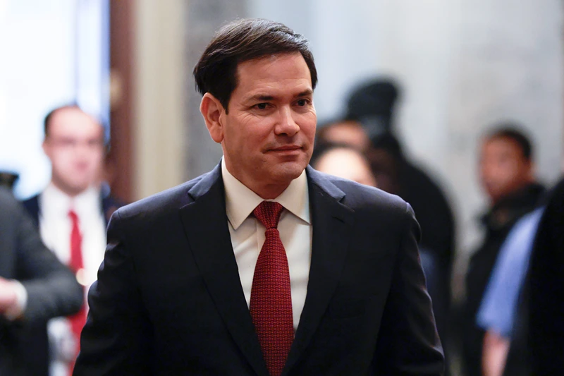 WASHINGTON, DC - DECEMBER 16: U.S. Secretary of State Marco Rubio arrives for a closed door meeting with lawmakers on Capitol Hill on December 16, 2025 in Washington, DC. Rubio and U.S. Secretary of War Pete Hegseth are headed back to Capitol Hill to speak with lawmakers as questions mount about strikes carried out by the U.S. military on suspected drug boats out of Venezuela ordered by the Trump Administration. (Photo by Heather Diehl/Getty Images)