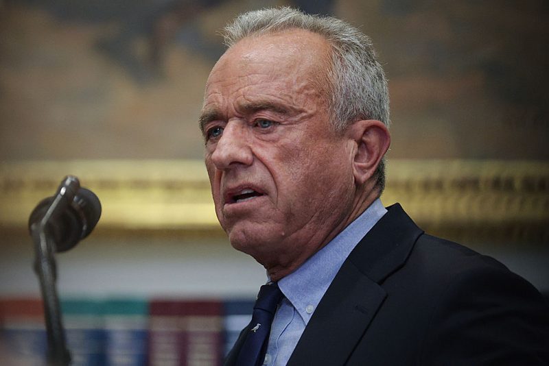 WASHINGTON, DC - DECEMBER 19: Health Secretary Robert F. Kennedy Jr. speaks during an event with U.S. President Donald Trump in the Roosevelt Room of the White House December 19, 2025 in Washington, DC. Trump delivered remarks on lowering prescription drug prices during the event. (Photo by Alex Wong/Getty Images)