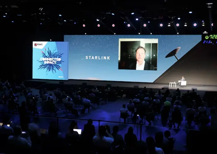 SpaceX founder and Tesla CEO Elon Musk speaks on a screen during the Mobile World Congress (MWC) in Barcelona, Spain, June 29, 2021. REUTERS/Nacho Doce