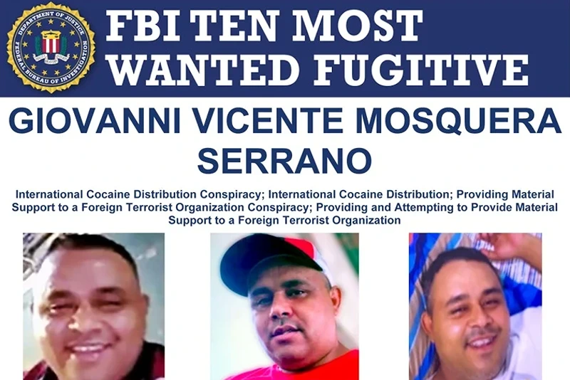 FBI Wanted Poster for Giovanni Vicente Mosquera Serrano