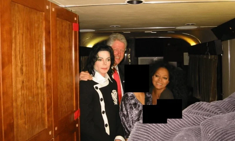 DOJ - Newly released images showcase Michael Jackson, former President Bill Clinton, and Diana Ross alongside redacted individuals