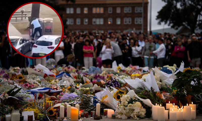 SYDNEY, AUSTRALIA - DECEMBER 15: Community members gather outside of Bondi Pavilion at Bondi Beach on December 15, 2025 in Sydney, Australia. Police say at least 16 people, including one suspected gunman, were killed and more than a dozen others injured when two attackers opened fire near a Hanukkah celebration at the world-famous Bondi Beach, in what authorities have declared a terrorist incident. (Photo by Audrey Richardson/Getty Images)