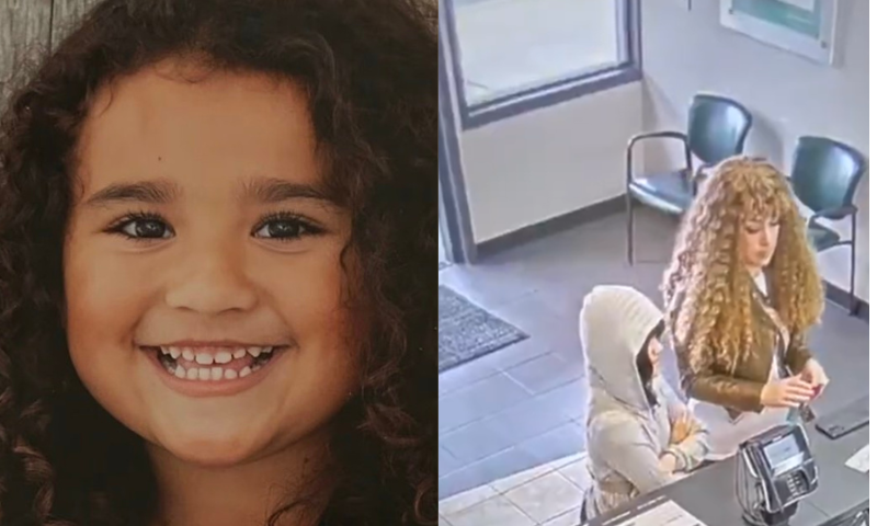 (L) A portrait of Melodee Buzzard (Photo: @CoffindafferFBI on X) / (R) A video shows Ashlee Buzzard (R) and Melodee Buzzard seen checking into a hotel wearing wigs. (Photo: FBIOmaha on X)