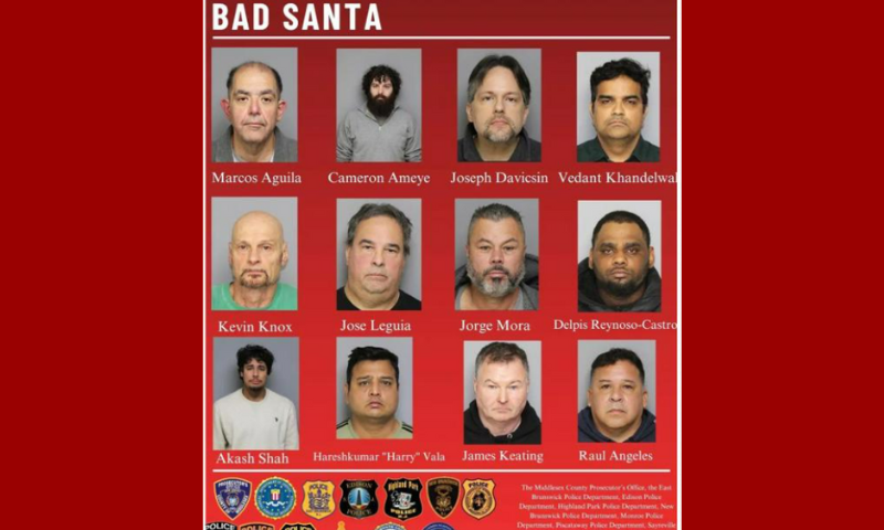 A list of men arrested following "Operation Bad Santa." (Photo: Middlesex County Website)