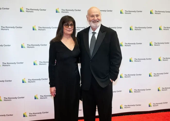 Rob Reiner and Michele Reiner arrive on the red carpet at the State Department for the Kennedy Center Honors gala dinner, Dec. 2, 2023, in Washington. (AP Photo/Kevin Wolf, File)