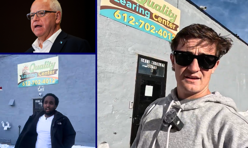(L-top) BLOOMINGTON, MINNESOTA - AUGUST 1: Minnesota Governor Tim Walz speaks during a press conference regarding new gun legislation at the Bloomington City Hall on August 1, 2024 in Bloomington, Minnesota. Walz is thought to be on a short list of potential Vice Presidential running mates for Democratic Presidential candidate and current Vice President Kamala Harris. (Photo by Stephen Maturen/Getty Images) / (L-bottom) screenshot image taken from X video posted by @daily_politics. / (R) screenshot image taken from X video posted by @nickshirleyy