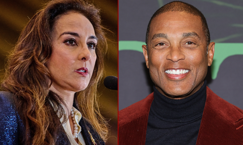 (L) Harmeet Dhillon speaks at the National Conservative Convention in Washington D.C., Sept. 2, 2025. (Photo by Dominic Gwinn / Middle East Images via AFP) (Photo by DOMINIC GWINN/Middle East Images/AFP via Getty Images) / (R) NEW YORK, NEW YORK - DECEMBER 03: Don Lemon attends the 2025 The Root 100 Gala at Gotham Hall on December 03, 2025 in New York City. (Photo by Dia Dipasupil/Getty Images)