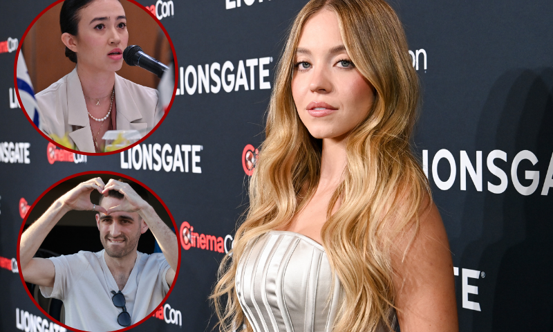 (Top left) - Israeli Noa Argamani (Photo by Richard A. Brooks / AFP) / (Bottom left) Released Israeli hostage Avinatan Or (Photo by Menahem Kahana / AFP) / Sydney Sweeney (Photo by Jon Kopaloff/Getty Images for Lionsgate)