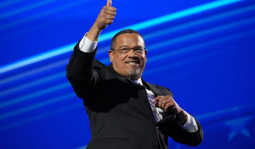 CHICAGO, ILLINOIS - AUGUST 21: Minnesota Attorney General Keith Ellison departs after speaking on stage during the third day of the Democratic National Convention at the United Center on August 21, 2024 in Chicago, Illinois. Delegates, politicians, and Democratic Party supporters are in Chicago for the convention, concluding with current Vice President Kamala Harris accepting her party's presidential nomination. The DNC takes place from August 19-22. (Photo by Andrew Harnik/Getty Images)