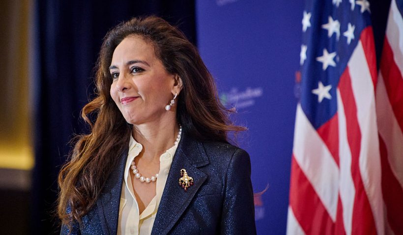 Harmeet Dhillon speaks at the National Conservative Convention in Washington D.C., Sept. 2, 2025. (Photo by Dominic Gwinn / Middle East Images via AFP) (Photo by DOMINIC GWINN/Middle East Images/AFP via Getty Images)