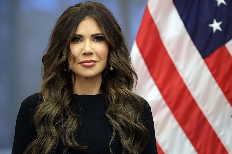 U.S. Secretary of Homeland Security Kristi Noem participate in the Assumption of Command Ceremony for U.S. Coast Guard Commandant Adm. Kevin E. Lunday at the U.S. Coast Guard Headquarters on January 15, 2026 in Washington, DC. Lunday will was sworn in as the 28th Commandant of the United States Coast Guard, replacing outgoing Commandant Admiral Linda Fagan. (Photo by Kevin Dietsch/Getty Images)