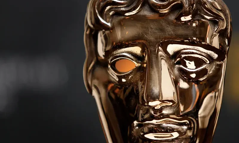 A BAFTA mask after the nominations for the Orange British Academy Film Awards 2011 were announced, Tuesday, Jan. 18, 2011, in Piccadilly, London. (AP Photo/Joel Ryan, File)